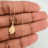 Set Cadena y Dije Veneciana+Virgen Guadalupe 1.5gr / 45cm / 0.3mm Oro Amarillo 18K (Oferta) $