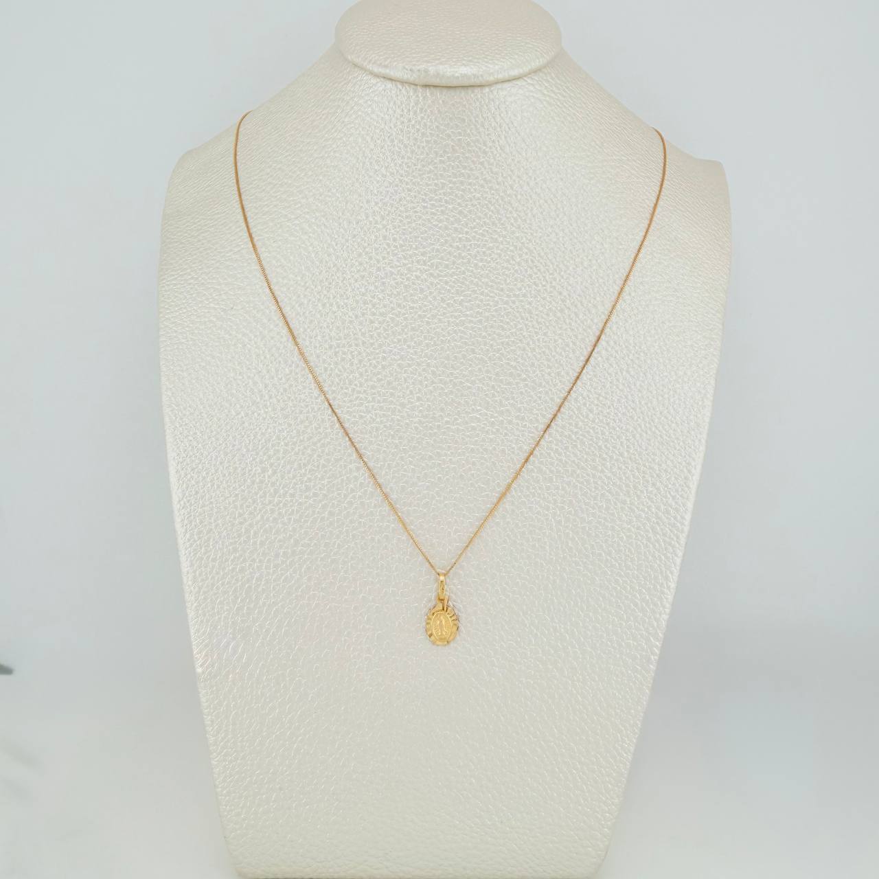 Set Cadena y Dije Veneciana+Virgen Guadalupe 1.5gr / 45cm / 0.3mm Oro Amarillo 18K (Oferta) $