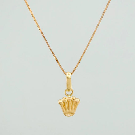 Set Cadena y Dije Veneciana+Corona 1.25gr / 45cm / 0.36mm Oro Amarillo 18K (Oferta) $