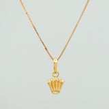 Set Cadena y Dije Veneciana+Corona 1.25gr / 45cm / 0.36mm Oro Amarillo 18K (Oferta) $