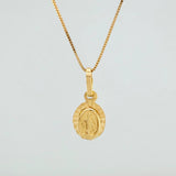 Set Cadena y Dije Veneciana+Virgen Milagrosa 1.5gr / 45cm / 0.33mm Oro Amarillo 18K (Oferta) $