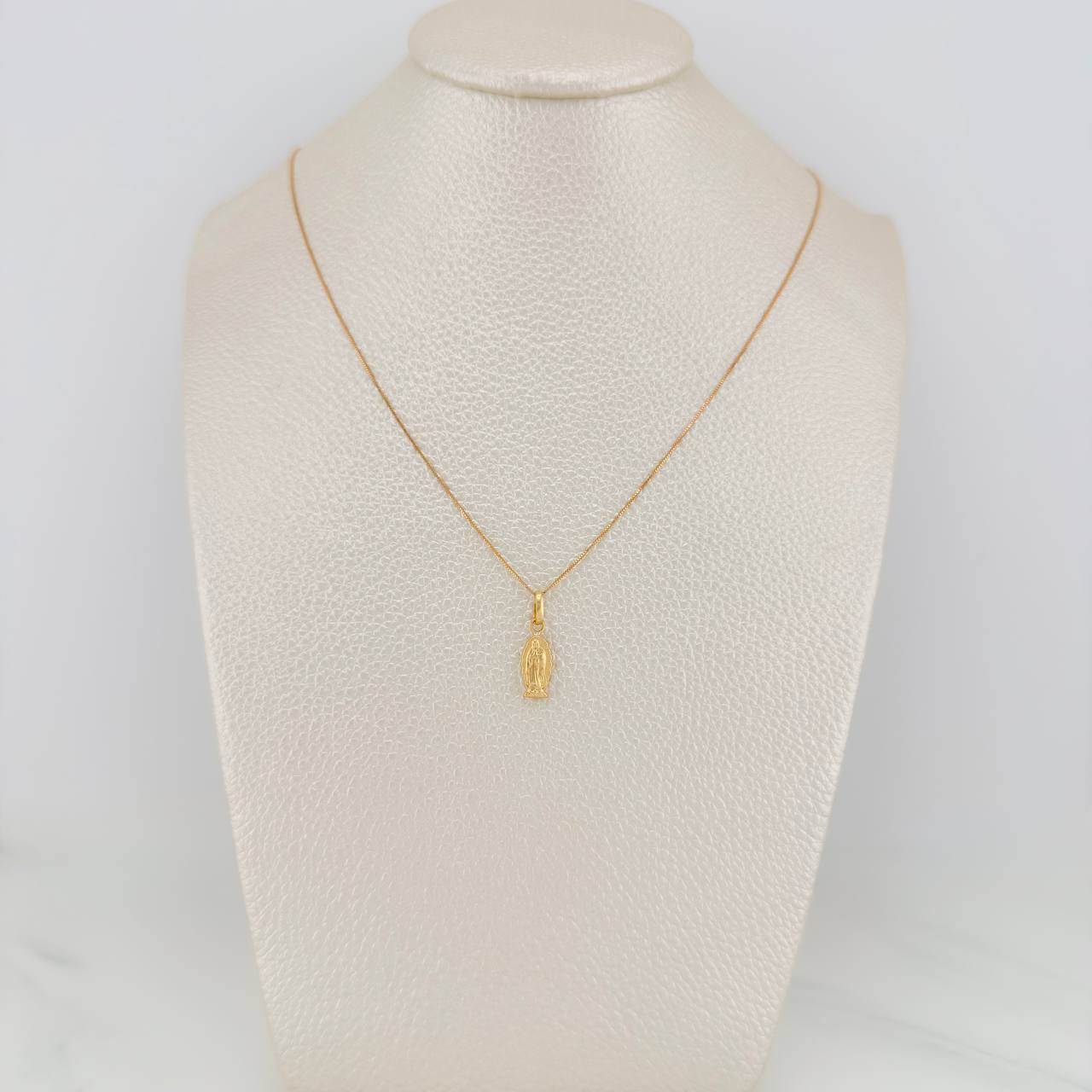 Set Cadena y Dije Veneciana+Virgen Guadalupe 1.3gr / 45cm / 0.4mm Oro Amarillo 18K (Oferta) $