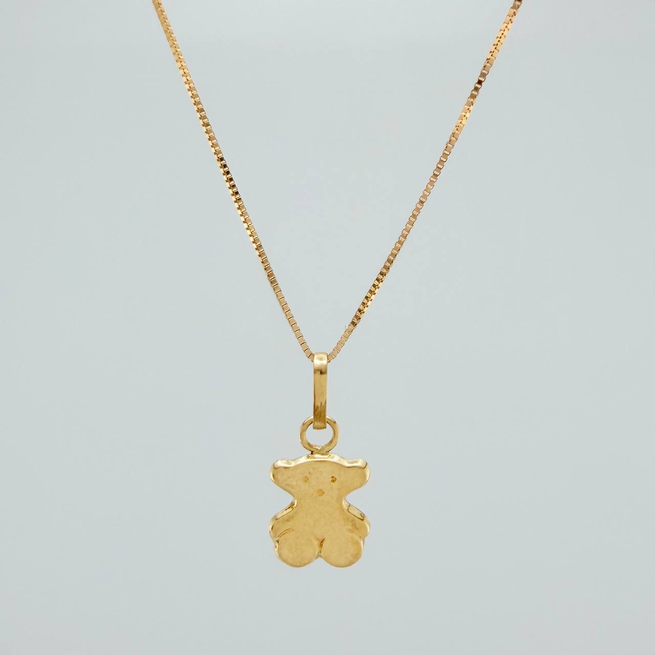 Set Cadena y Dije Veneciana+Oso Ts 1.25gr / 45cm / 0.25mm Oro Amarillo 18K (Oferta) $