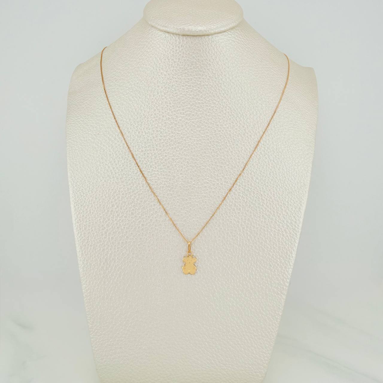 Set Cadena y Dije Veneciana+Oso Ts 1.25gr / 45cm / 0.25mm Oro Amarillo 18K (Oferta) $