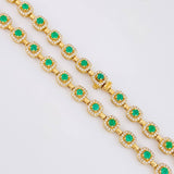 Cadena Tenis Diamante 3.48qts Esmeralda 5qts 25.6g / 45cm / 5.5mm Oro Amarillo 18K
