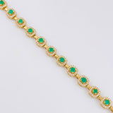 Cadena Tenis Diamante 3.48qts Esmeralda 5qts 25.6g / 45cm / 5.5mm Oro Amarillo 18K
