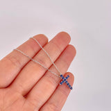 Set Cadena Aro Seguido + Dije Cruz Burbujas / 4.45g / 50cm Oro Blanco 18K