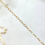 Cadena Aro Seguido Treból VCyA 4.2gr / 50cm / 1.8mm Malaquita Verde Punteado Oro Amarillo Nac.Esp. 18K *
