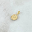 Dije Letra P Mate 0.6gr / 1.5cm / Circulo Cargador Bordeado Oro Amarillo 18K