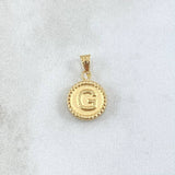 Dije Letra G Mate 0.55gr / 1.5cm / Circulo Cargador Bordeado Oro Amarillo 18K ©