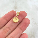 Dije Letra Z 0.6gr / 2cm / Circulo Bordeado Oro Amarillo 18K