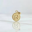 Dije Letra R Mate 0.55gr / 1.5cm / Circulo Cargador Bordeado Oro Amarillo 18K