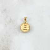 Dije Letra B Mate 0.55gr / 1.5cm / Circulo Cargador Bordeado Oro Amarillo 18K