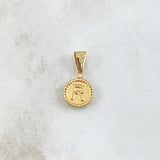 Dije Letra R 0.6gr / 2cm / Circulo Bordeado Oro Amarillo 18K