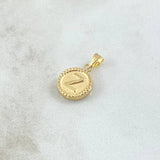 Dije Letra Z Mate 0.6gr / 1.5cm / Circulo Cargador Bordeado Oro Amarillo 18K