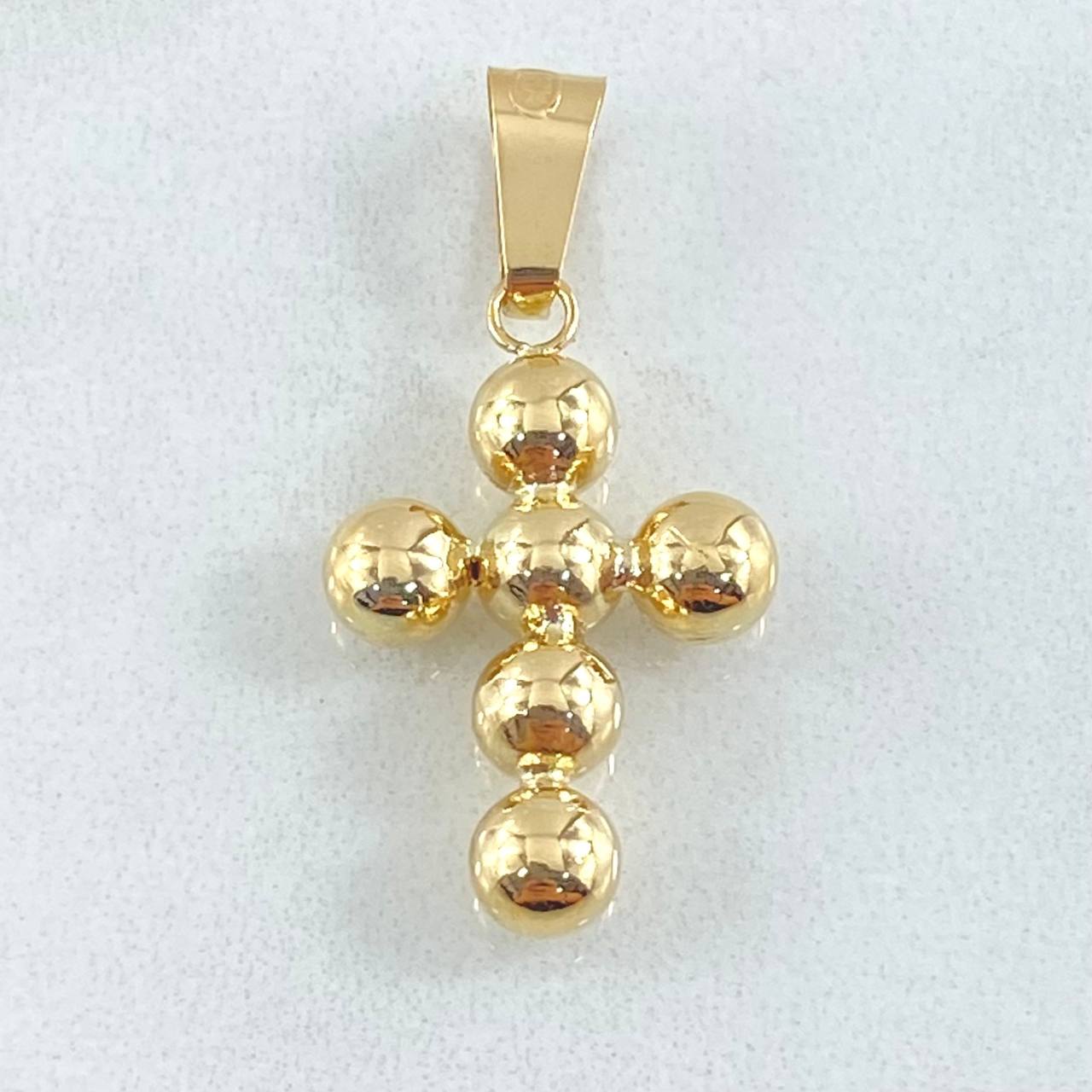 Dije Cruz Esferas Consecutivas 1.25gr / 3cm / Oro 18K