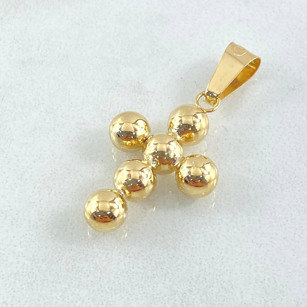 Dije Cruz Esferas Consecutivas 1.25gr / 3cm / Oro 18K