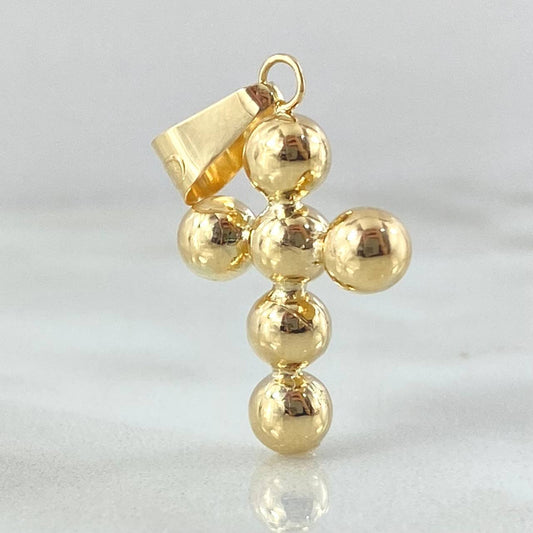 Dije Cruz Esferas Consecutivas 1.25gr / 3cm / Oro 18K