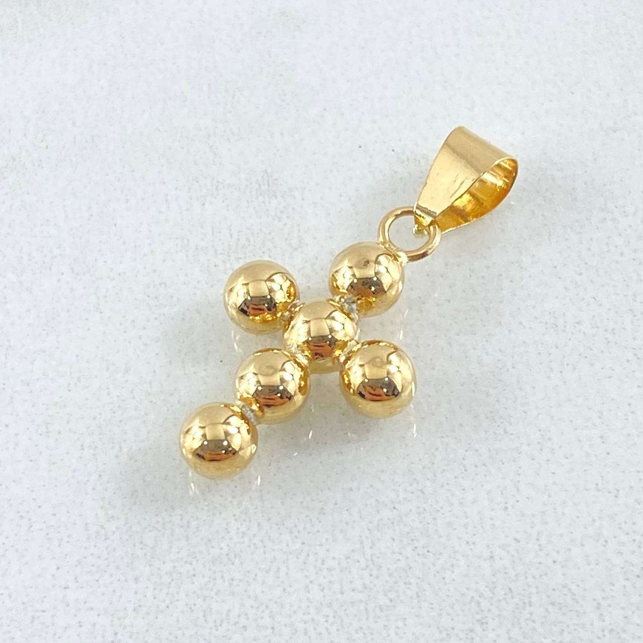 Dije Cruz Esferas Consecutivas 0.85gr / 2.4cm / Oro 18K