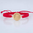 Pulsera Tejida Roja Angel De La Guarda 1.2gr / Oro 18K $