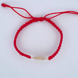 Pulsera Tejida Roja Angel De La Guarda 1.2gr / Oro 18K $