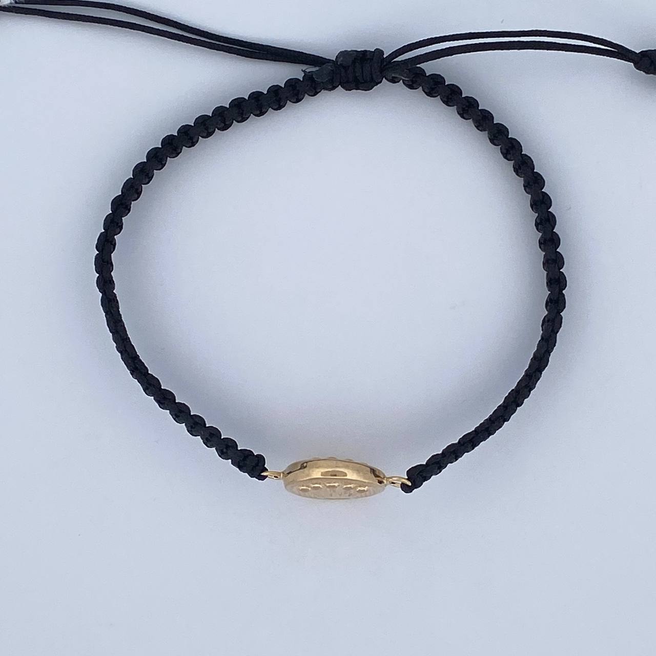 Pulsera Tejida Negra Corona Rx 0.8gr / Oro 18K $