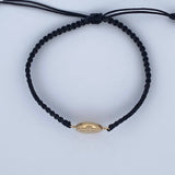 Pulsera Tejida Negra Corona Rx 0.8gr / Oro 18K $