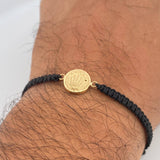 Pulsera Tejida Negra Corona Rx 0.8gr / Oro 18K $