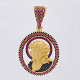 Dije Cristo Aureola Y Púas 25.5 g / 6.5 cm Dos Oros Amarillo Blanco 18K