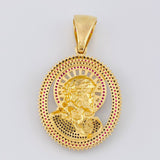 Dije Cristo Aureola Y Púas 25.5 g / 6.5 cm Dos Oros Amarillo Blanco 18K
