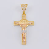Dije Cristo San Benito 12.15 g / 6.5 cm Tres Oros 18K
