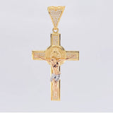 Dije Cristo San Benito 12.15 g / 6.5 cm Tres Oros 18K
