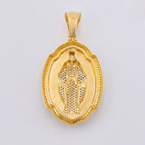 Dije Placa Ovalada Virgen Milagrosa 14.05 g / 5.5 cm Dos Oros Amarillo Blanco 18K
