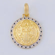 Dije Medalla San Benito 8.1 g / 4 cm Dos Oros Amarillo Blanco 18K