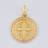 Dije Medalla San Benito 8.1 g / 4 cm Dos Oros Amarillo Blanco 18K