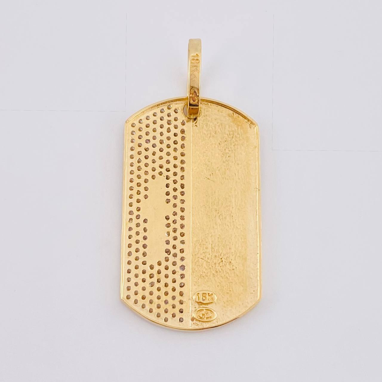Dije Placa Tupida Salmo 91-2 6.5 g / 4 cm Dos Oros Amarillo Blanco 18K