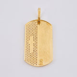 Dije Placa Tupida Salmo 91-2 6.5 g / 4 cm Dos Oros Amarillo Blanco 18K