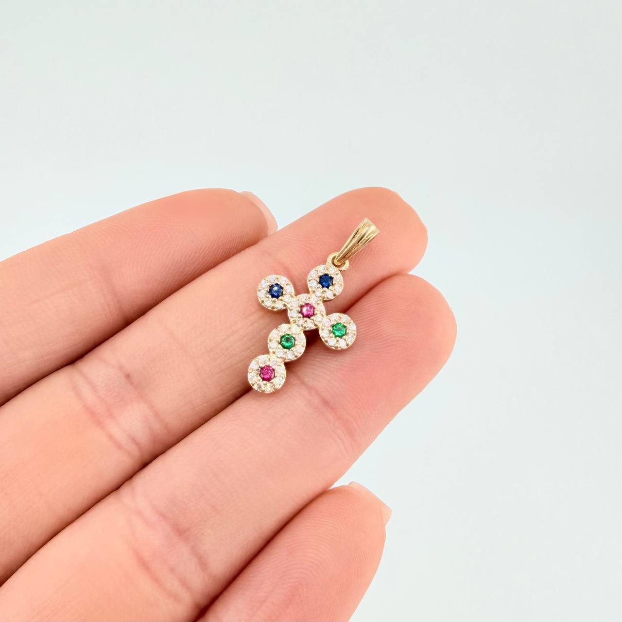 Dije Cruz Tupida 1.55 g / 2.5 cm Oro Amarillo 18K