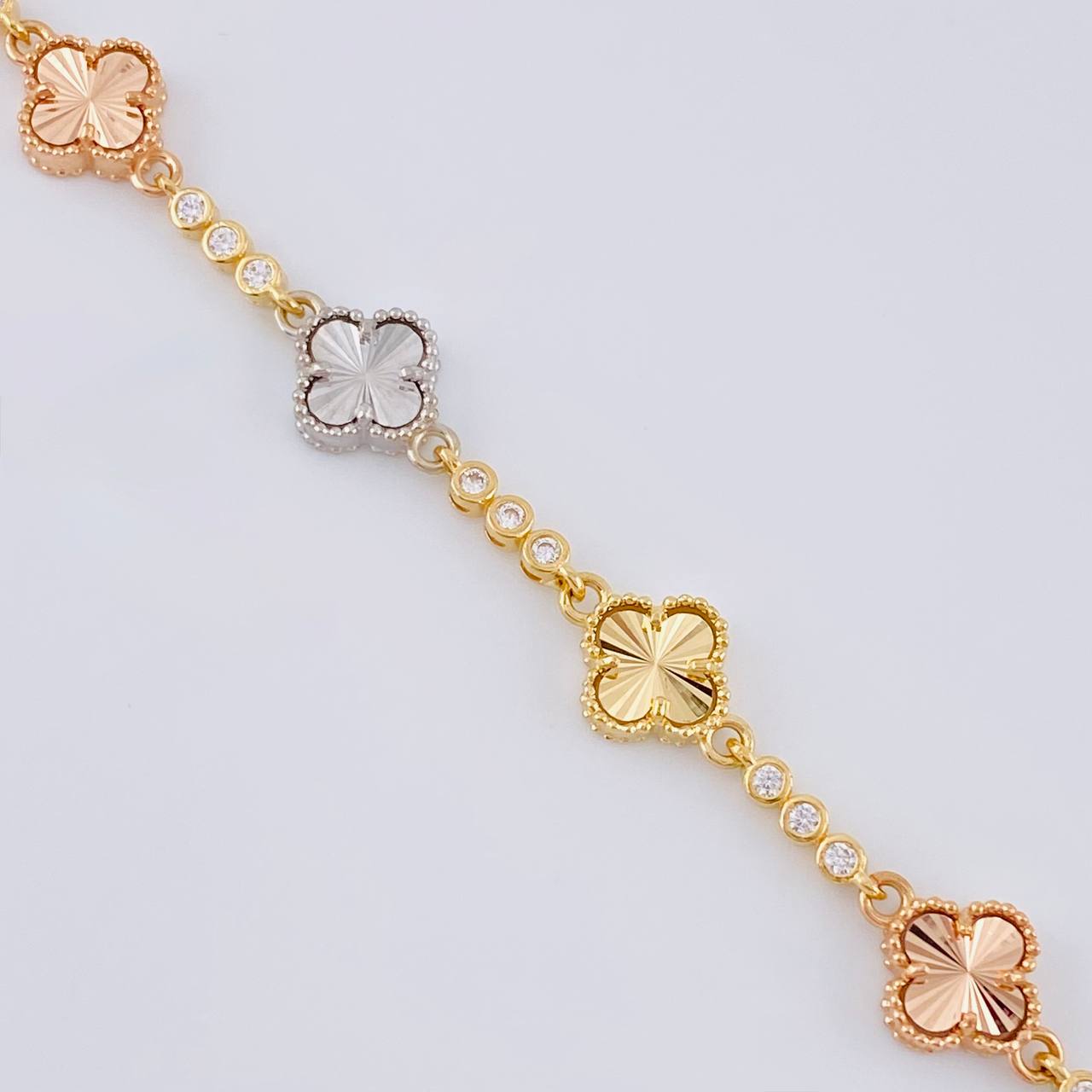 Cadena Burbujas De Trebol Diamantada 28.7 g / 51.5 cm / 9.3 mm Tres Oros 18K