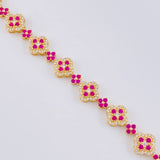 Pulso Trebol Estrellado 13.95 g / 16.5 cm / 10 mm Oro Amarillo 18K