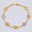 Pulso Burbujas De Trebol Diamantado 10.95 g / 20 cm / 9.1 mm Tres Oros 18K