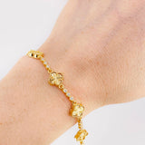 Pulso Burbujas De Trebol Diamantado 10.9 g / 19.5 cm / 9.1 mm Oro Amarillo 18K