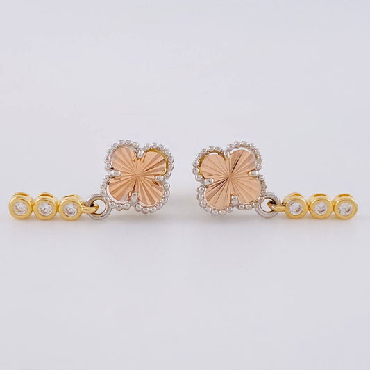 Topos Trebol Diamantado Colgantes 2.9 g / 20 mm Tres Oros 18K