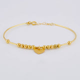 Pulso Aro Bolas Placa Corazón 3.75 g / 17.1 cm / 3 mm Oro Amarillo 18K