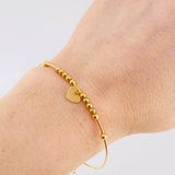 Pulso Aro Bolas Placa Corazón 3.75 g / 17.1 cm / 3 mm Oro Amarillo 18K