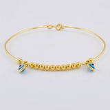 Pulso Aro Bolas Ojo Turco 4.1 g / 17.9 cm / 3 mm Oro Amarillo 18K