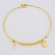 Pulso Aro Bolas Virgen Milagrosa 4.35 g / 18.6 cm / 3 mm Oro Amarillo 18K