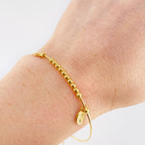 Pulso Aro Bolas Virgen Milagrosa 4.35 g / 18.6 cm / 3 mm Oro Amarillo 18K