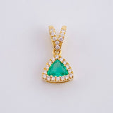 Dije Glamour Esmeralda 40pts Diamante 0.25pts 2.05g / 1.7cm Oro Amarillo 18K