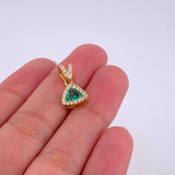 Dije Glamour Esmeralda 40pts Diamante 0.25pts 2.05g / 1.7cm Oro Amarillo 18K